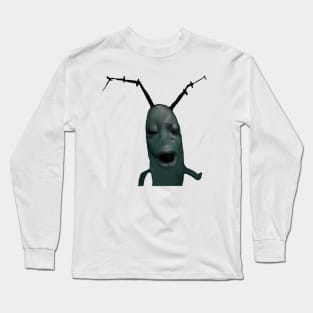 Disgusted Plankton RENDER/PNG Meme - Viral Bo-b Sp.ong-e Cartoon Reaction - Stickers, T-Shirts Long Sleeve T-Shirt
